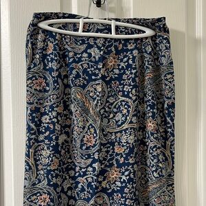 Talbots Blue Floral Paisley Maxi Skirt